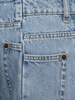 Asymmetric wide leg cotton denim jeans