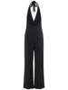 Nice viscose crepe halter neck jumpsuit