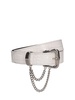 Embossed leather belt w/ chain