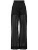 Sheer cotton organza wide pants