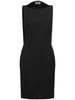 Open back crepe midi dress w/cape