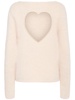 Back heart cut out fluffy sweater