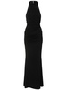 Stella open back jersey sablé long dress