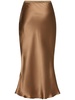 Bar silk satin midi skirt