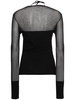 Knit viscose blend top w/sheer details