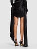 Taffeta draped mini skirt w/ rose