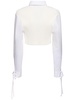 Cotton crop shirt w/ rib knit back