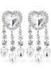 Heart earrings w/ crystal pendants