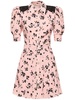 Printed silk short sleeve mini dress