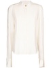 Crepe de chine plastron shirt