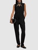 Low-waist tailored wool blend pants