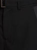 Belted gabardine wide pants