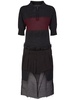 Layered wool blend midi dress