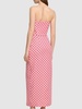 Flocked polka dot silk georgette dress