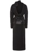 Open back laminated cady midi dress