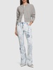 Coated denim midrise straight jeans
