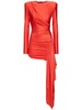 Draped viscose jersey mini dress