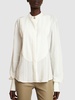 Crepe de chine plastron shirt