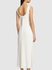 Fluid linen blend twill long dress