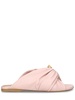 Corner leather slide sandals