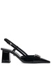 70mm Patent leather slingback pumps