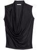 Draped viscose satin sleeveless top