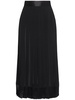 High waist pleated georgette midi skirt
