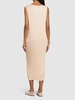 Pleated sleeveless midi dress