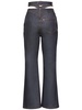 Butterfly raw cotton denim crop jeans