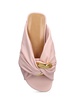 Corner leather slide sandals