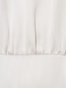 Silk satin long dress w/ scarf panel
