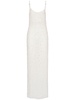 Embroidered viscose georgette long dress