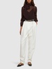 Wool & silk straight leg pants