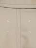 Belted cotton twill long trench coat