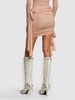 Draped jersey mini skirt w/bows