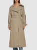 Belted cotton blend gabardine trench