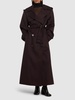 Wool long trench coat