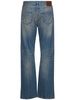 Cotton denim straight jeans