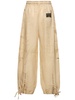 Wide linen & cotton cargo pants