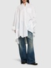 Cotton blend pleated shirt