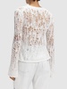 Cotton blend openwork crop sweater