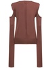 Long sleeve wool knit top w/cutouts
