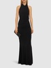 Stella open back jersey sablé long dress