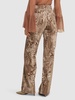 Leopard print mid rise boyfriend jeans