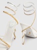 105mm Satin & crystal sandals
