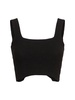 Chunky knit cotton blend cropped top