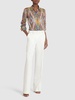 Mid rise crepe straight pants