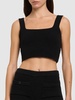 Chunky knit cotton blend cropped top