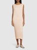Pleated sleeveless midi dress