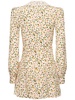 Printed silk long sleeve mini dress